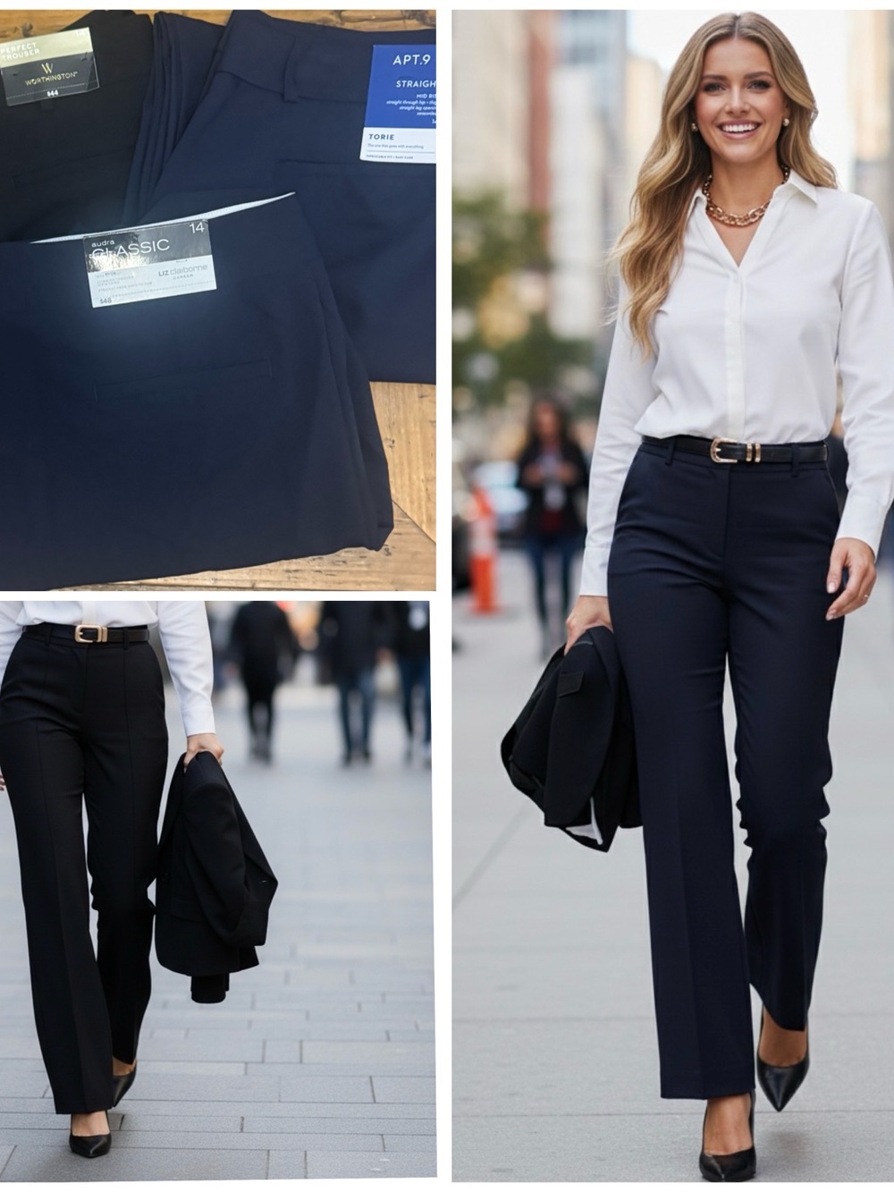Worthington Lot 3 Navy & Black  Pants